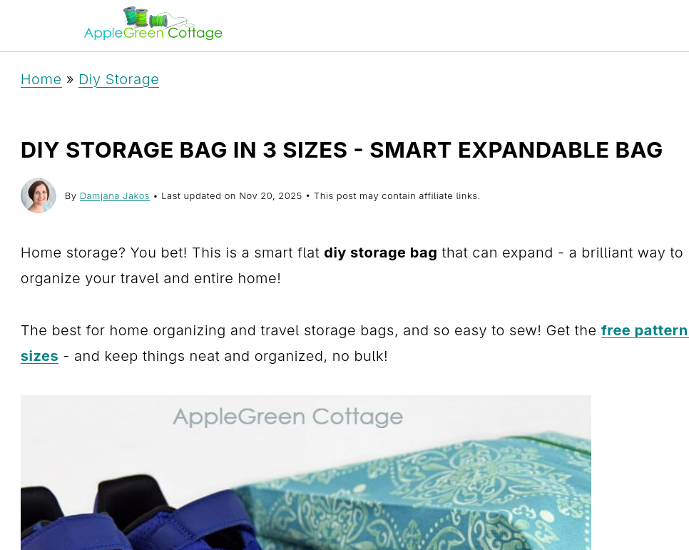 DIY storage bag
