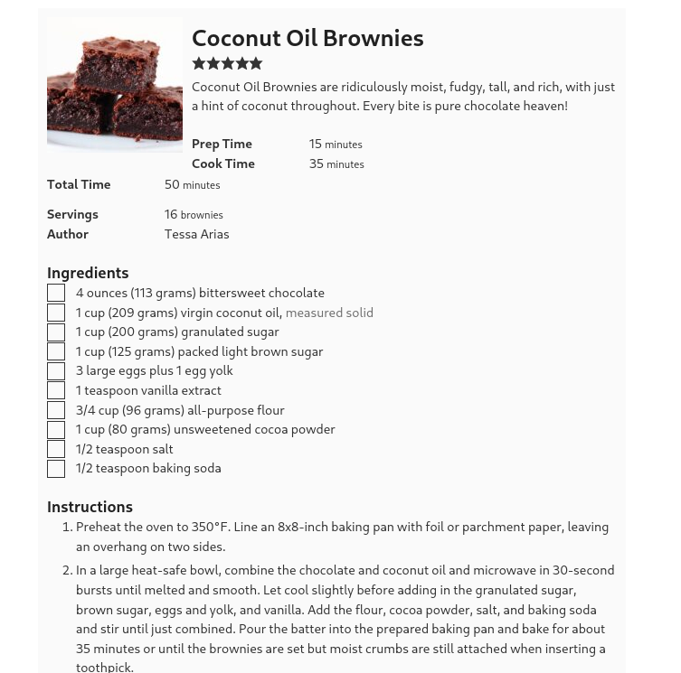 Coconut Oil Brownies
